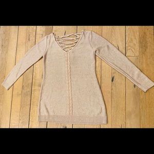 Sexy stunning long criss cross back sweater